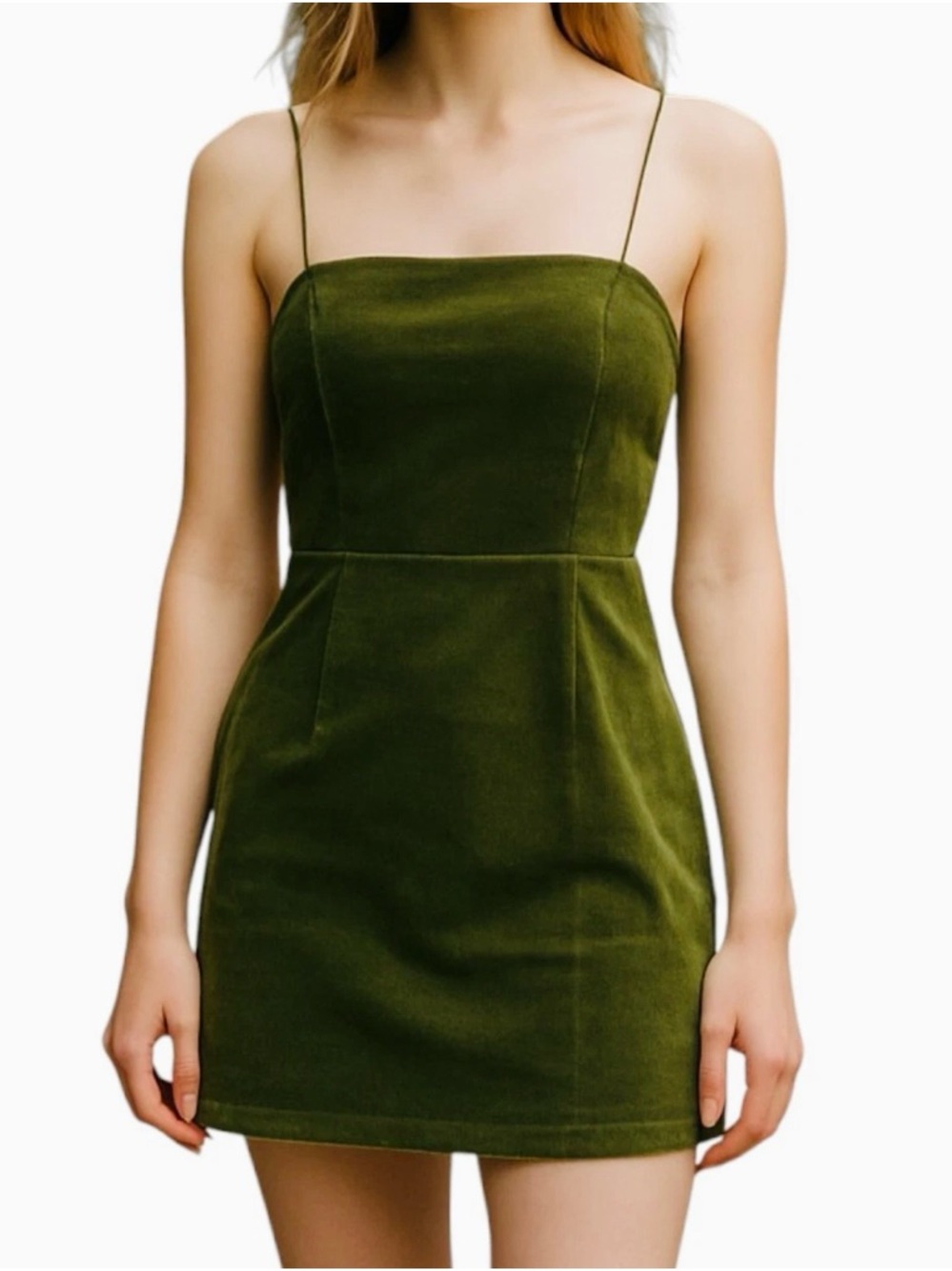 Urban Outfitters sz O / XS Olive Mini Strappy Dress Corduroy